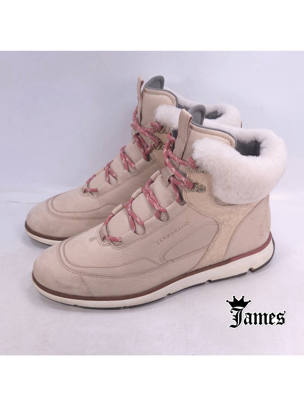 Cole Haan Zerogrand Omni Lace Up Hinking Boot Womens Size 10 W22529 Pink